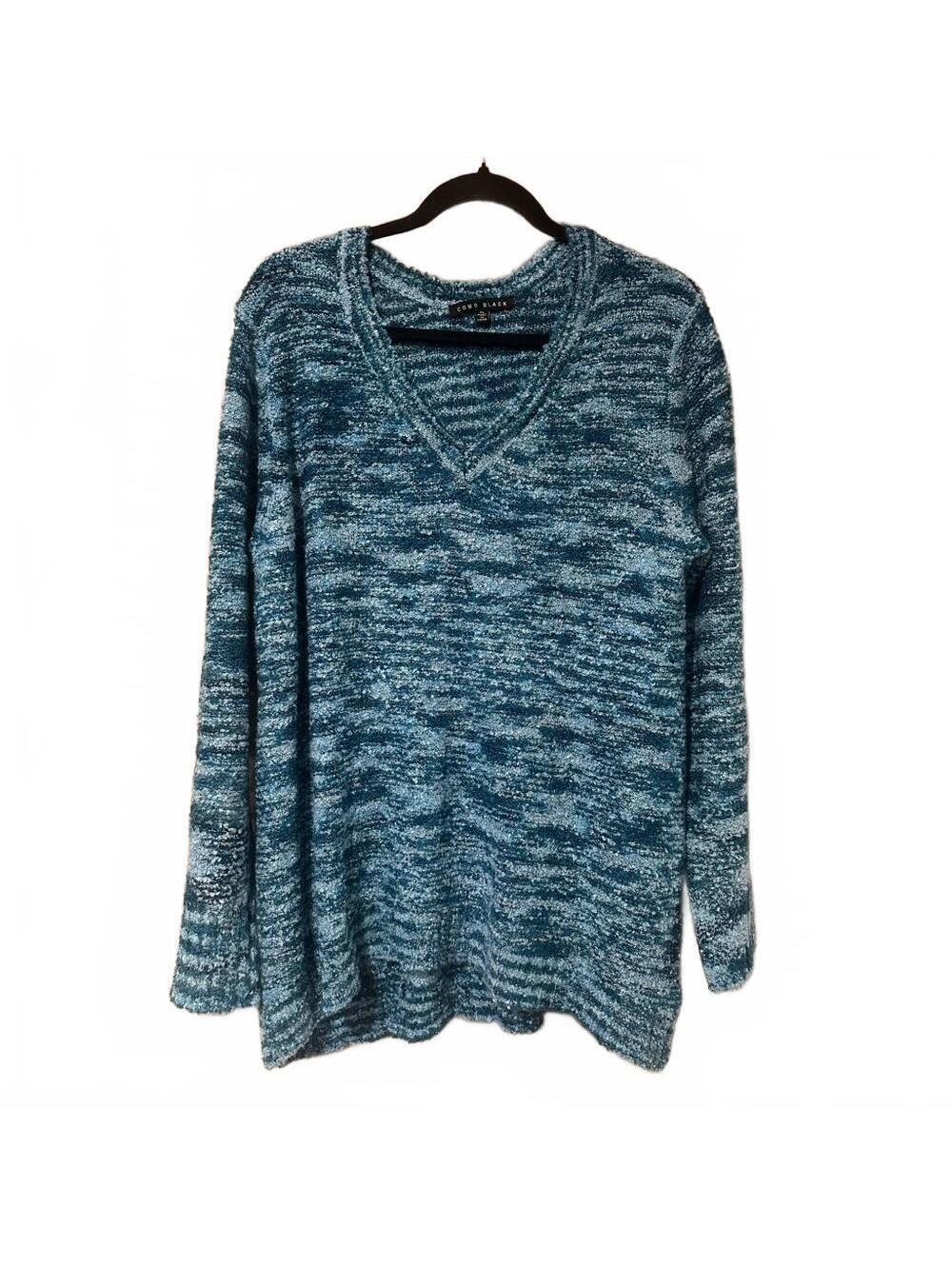 Elegant Blue V-Neck Sweater for Women